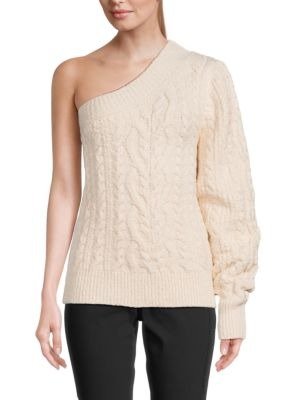 Blaine One Shoulder Cable Knit Sweater