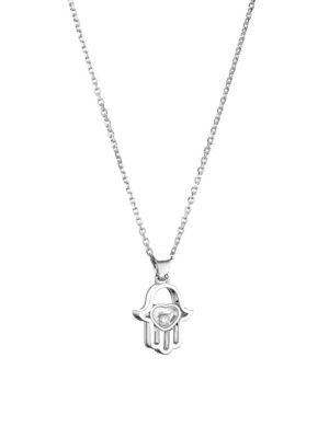 - Hand of Fatima Diamond & 18K White Gold Pendant Necklace