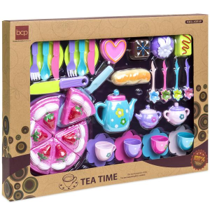 37-Piece Pretend Kitchen Cake Tea Foods Kids Party Playset
