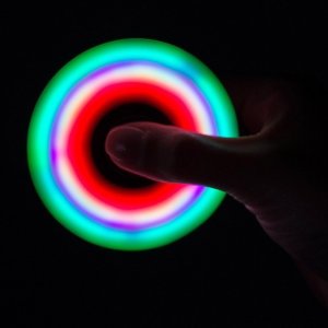 Black LED Light Fidget Tri Spinner Focus Toys ABS Finger Ball