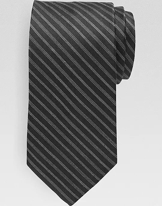 Black Stripe Narrow Tie