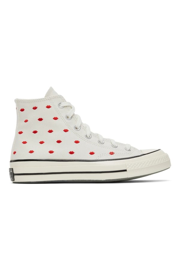 Off-White Embroidered Lips Chuck 70 Hi Sneakers