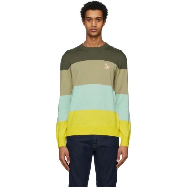 - Multicolor Merino Rainbow Stripes Sweater