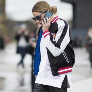 Two-In-One Reversible Sateen Bomber Jacket @ TopShop