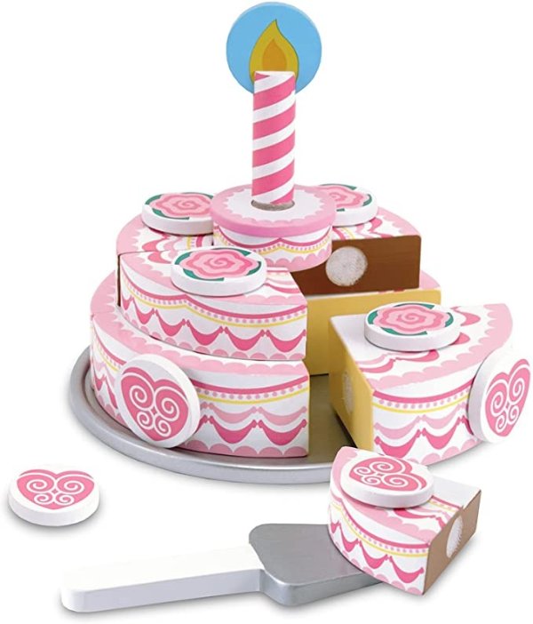 Melissa & Doug Triple-Layer Party Cake Wooden Play Food Set