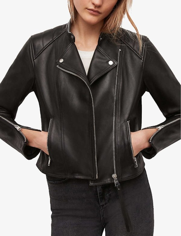 Neve asymmetric leather jacket