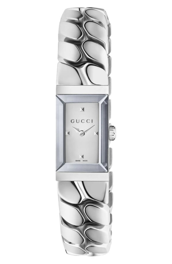 Women's G-Frame Gourmette Chain Bracelet Watch, 14mm