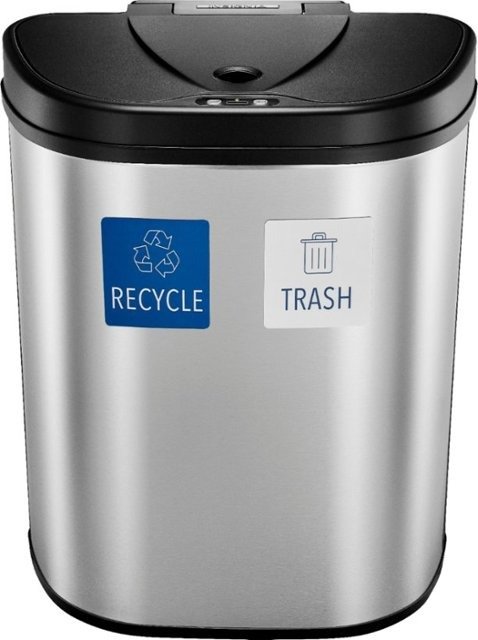 18 Gal. Automatic Trash Can with Recycle and Waste Divider