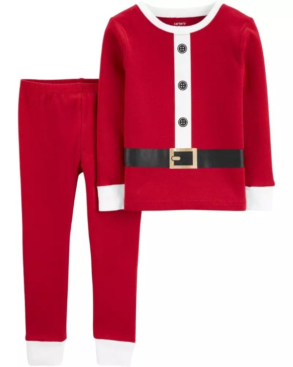 2-Piece Santa Suit Snug Fit Cotton PJs2-Piece Santa Suit Snug Fit Cotton PJs