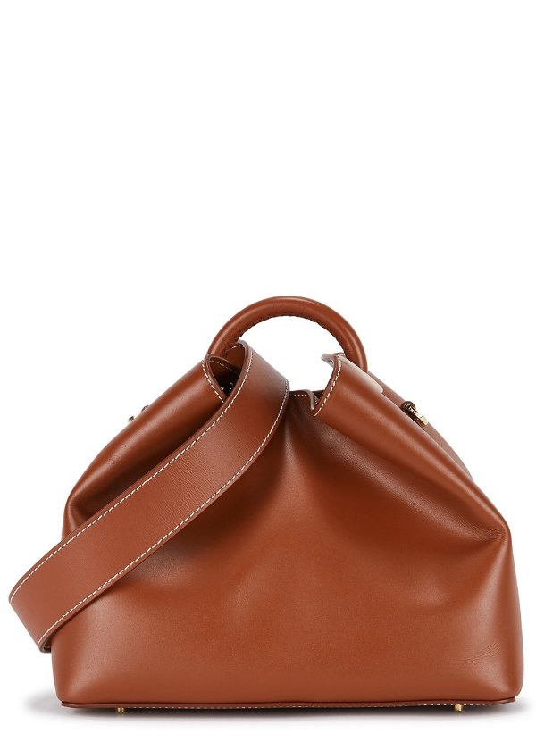 Raisin two-tone leather top handle bag