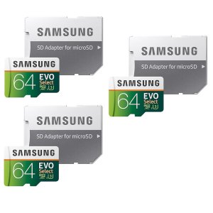 Samsung MicroSDXC EVO Select Memory Card 3-Pack