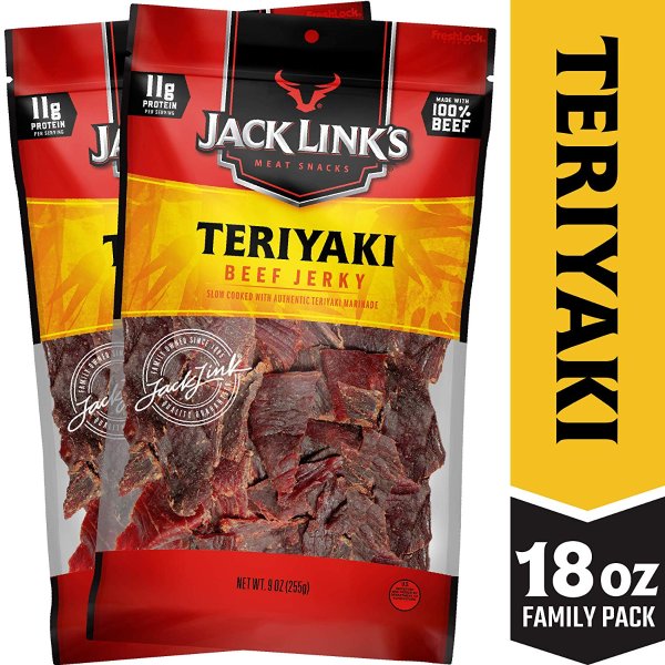 Jack Link’s Beef Jerky, Teriyaki, (2) 9 oz. Bags