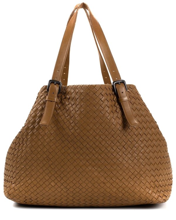 Brown Leather A-Shape Bag (Authentic Pre-Owned) / Gilt