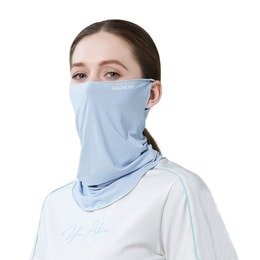 夏季防晒面罩 可护颈 防紫外线 冰丝冷感 挂耳口罩 蓝色