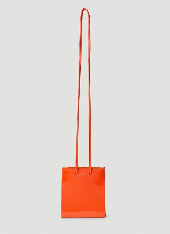 Short Vinile Long-Strap Tote Bag in Orange