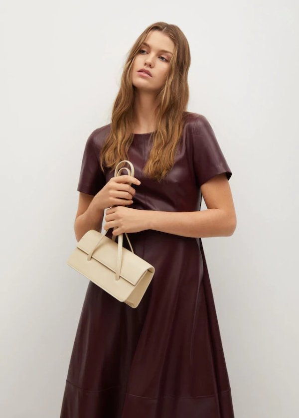 Faux-leather dress - Women | Mango USA