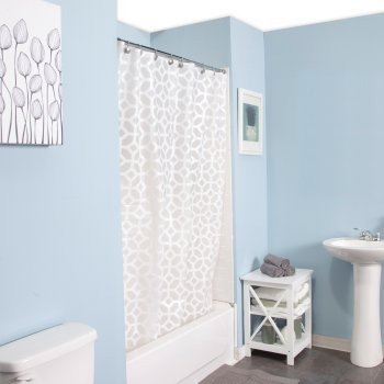 Kenney Mildew Resistant Decorative PEVA Shower Curtain Liner - Geometric Frost