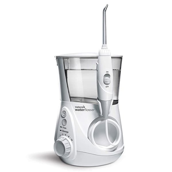 Aquarius Water Flosser Professional For Teeth, Gums, Braces, Dental Care, Electric Power With 10 Settings, 7 Tips For Multiple Users And Needs, ADA Accepted, White WP-660