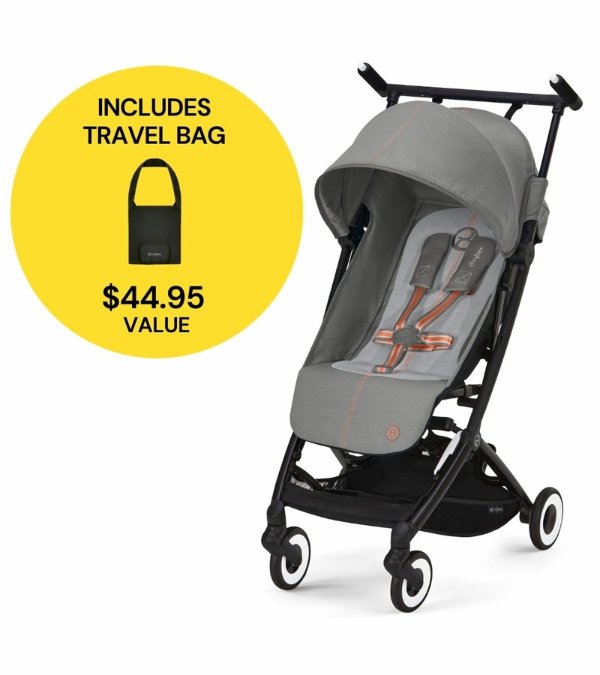 Libelle 2 Compact Stroller + Travel Bag Bundle - Lava Grey