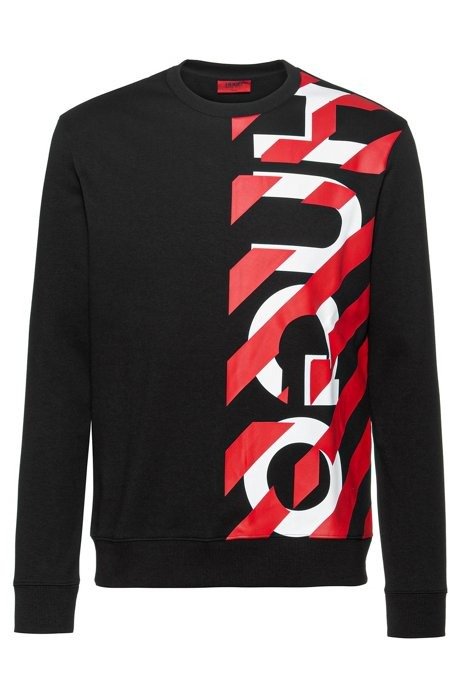  Regular-fit sweatshirt with striped logo artwork
