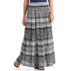 Women's Boho Printed Krinkle Skirt 