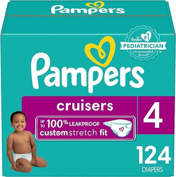 Diapers Size 4, 124 Count