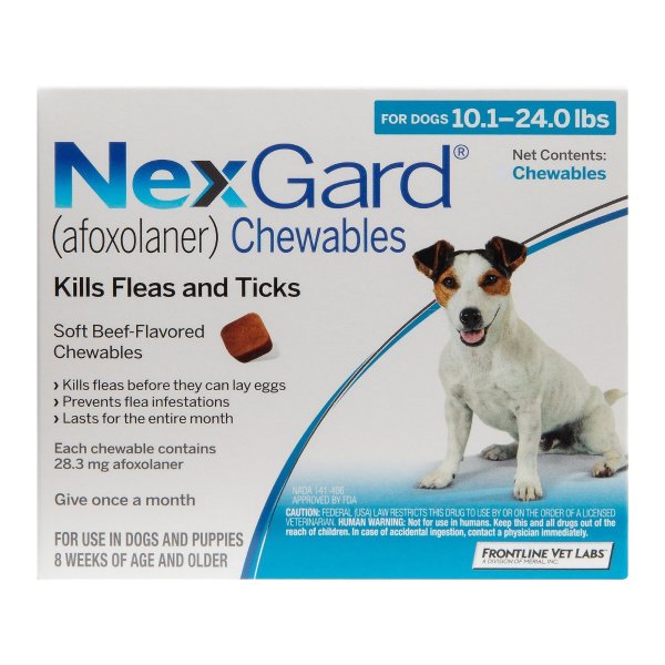 Buy Nexgard Chewables for Medium Dogs 10.1-24 lbs (Blue) 28mg at Lowest Price