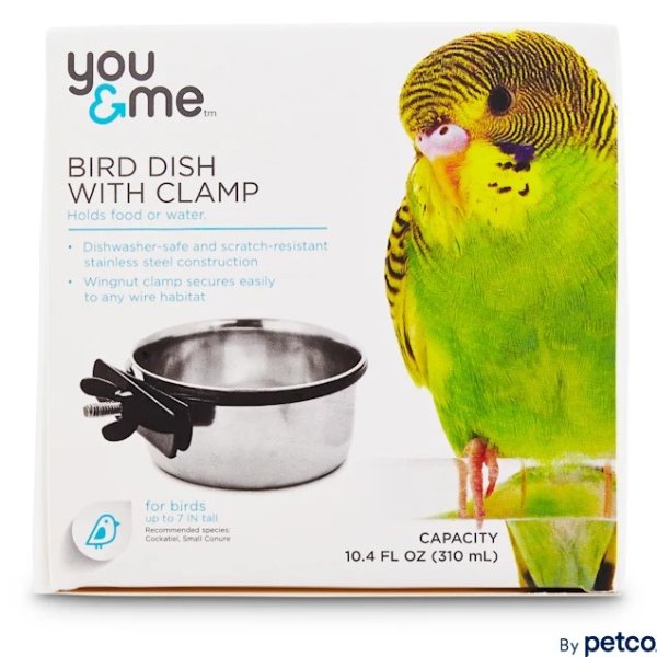 Stainless Steel Coop Cup with Clamp, Medium | Petco