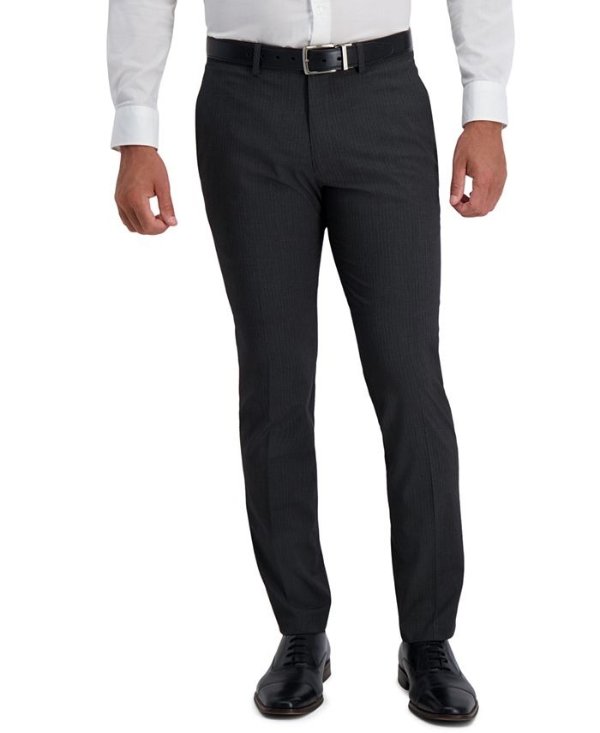 Men's Slim-Fit Stretch Subtle Stripe Dress Pants