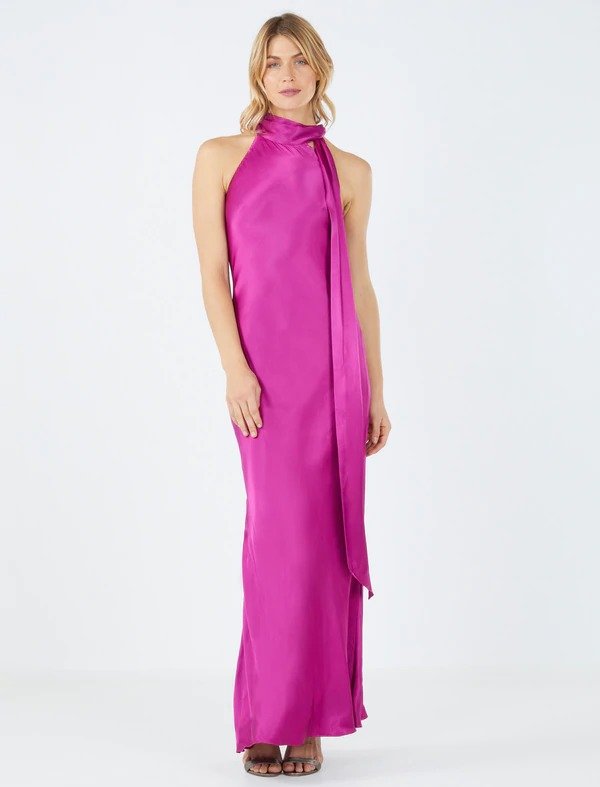 BCBG BCBGMAXAZRIA Lisette Satin Evening Dress 398.00