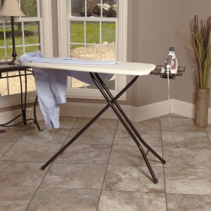 Household Essentials Fibertech Mega Wide Top Bronze Finish 4-Leg Ironing Board