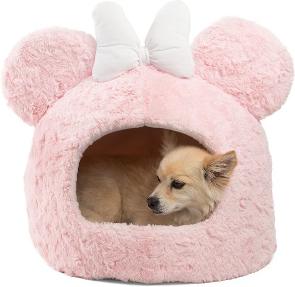 Minnie Mouse Shag Fur Hut Covered Cat & Dog Bed, Pink - Chewy.com