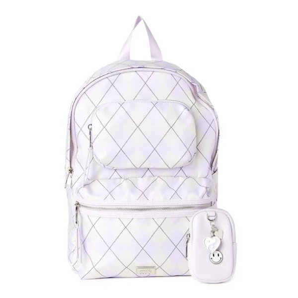 Madden NYC Girls Modular Zipper Backpack Argyle