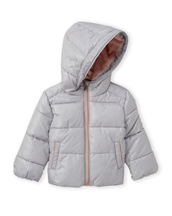 (Infant Girls) Pearl Hooded Basic Puffer Jacket