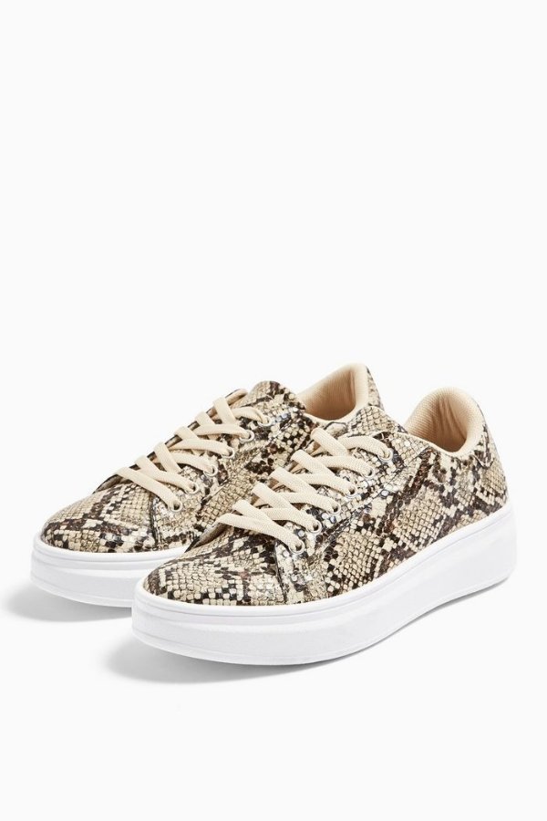 CUBA Snake Lace Up Trainers