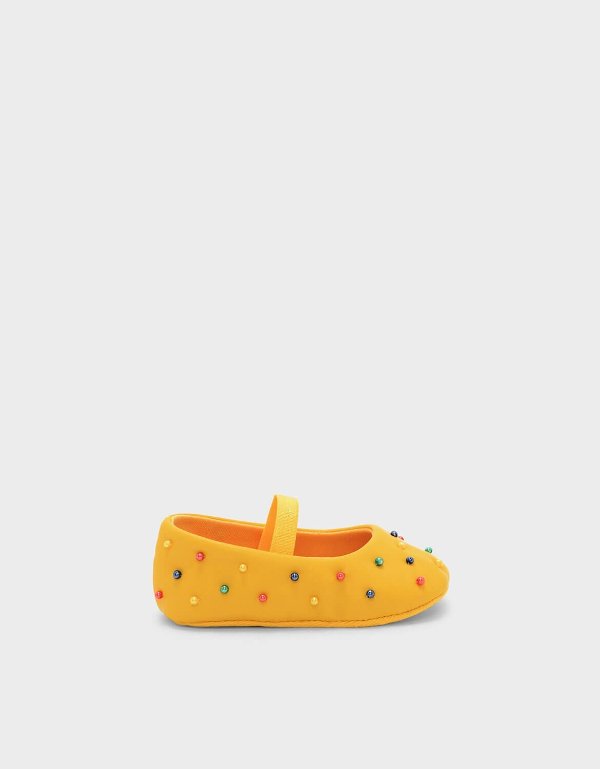Yellow Kids Beaded Mary Janes | CHARLES & KEITH