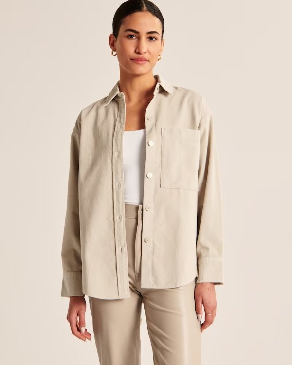 Women's Oversized Corduroy Shirt | Women's Up To 25% Off Select Styles | Abercrombie.com