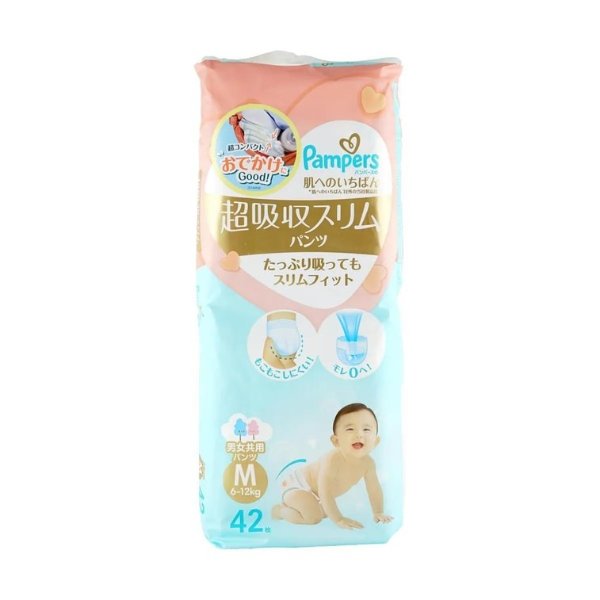 日本帮宝适 通用婴儿尿不湿 Slim M号 6−12kg 42枚入