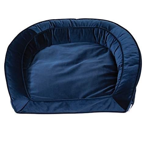 La-Z-Boy Tucker Blue Velvet Sofa Dog Bed, 33" L X 30" W | Petco