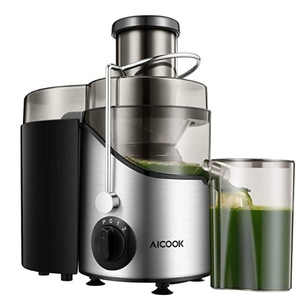 Juicer, Juice Extractor, Aicook Juicer Machine with 3'' Wide Mouth, 3 Speed Centrifugal Juicer for Fruits and Vegs, with Non-Slip Feet, BPA-Free