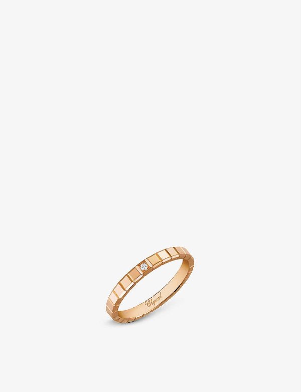 Ice Cube 18ct rose-gold and diamond ring