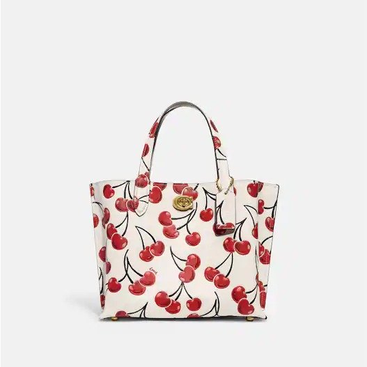 Willow Tote 24 With Cherry Print
