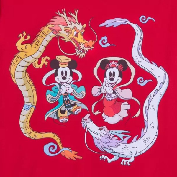 Mickey Mouse and Minnie Mouse Lunar New Year 2024 T-Shirt for Women