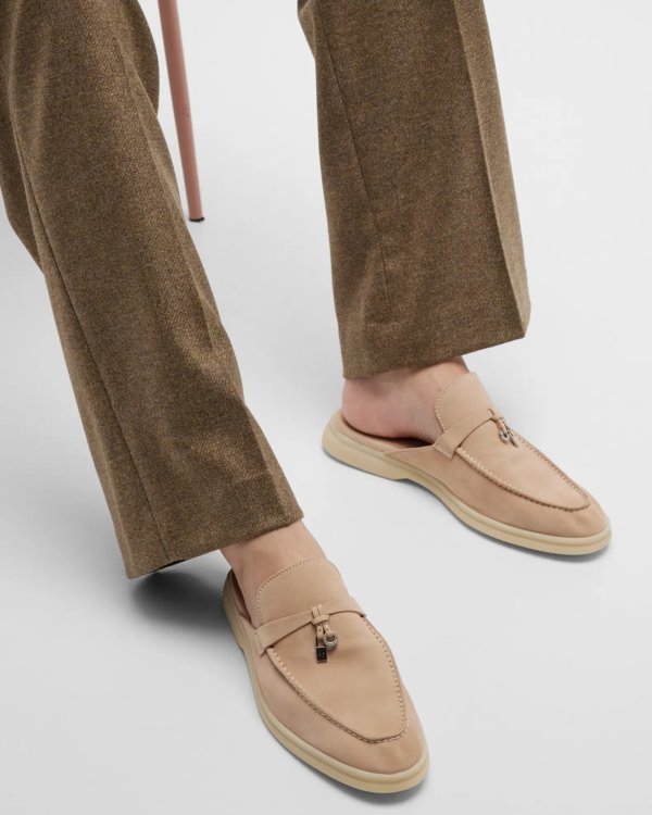 Babouche Charms Walk Suede Mule Loafers