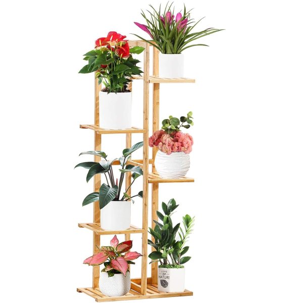 EXCELFU Bamboo Tiered Plant Stand