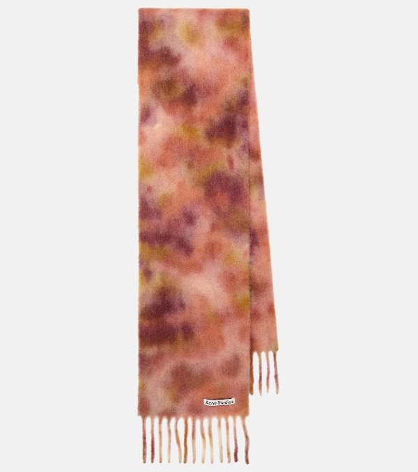 Tie-dye wool-blend scarf