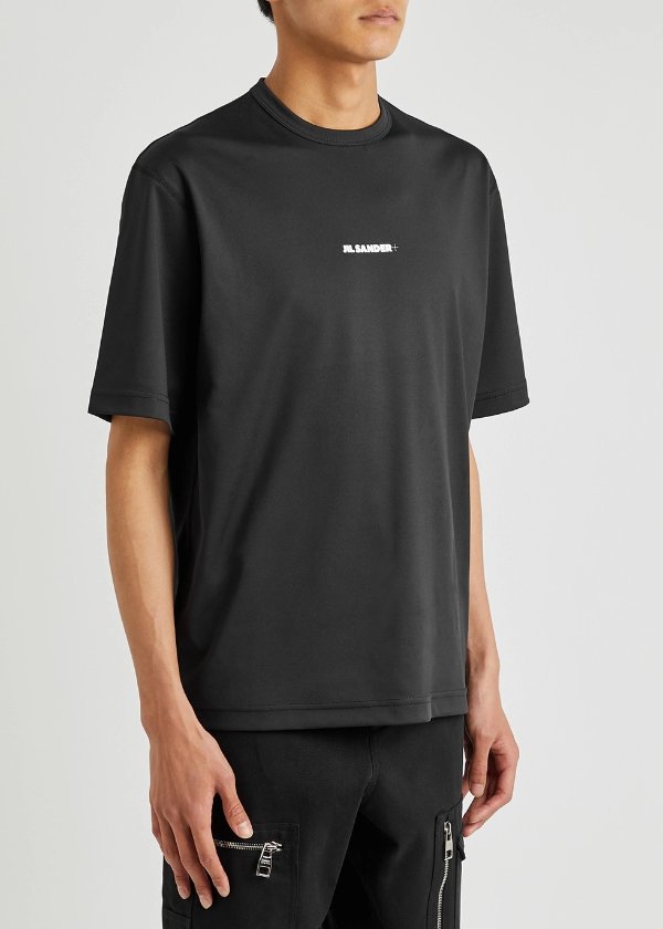 Black logo-print stretch-jersey T-shirt