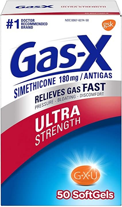 Fast Gas Relief, Ultra Strength Softgels for Fast Gas and Bloating Relief, 50-Count Boxes