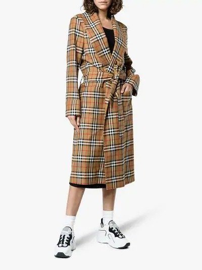 Reissued vintage check dressing gown coat