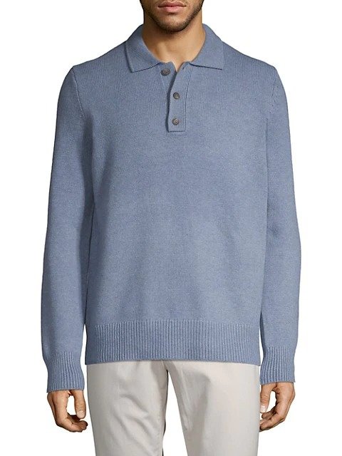 Textured Wool & Cashmere Polo